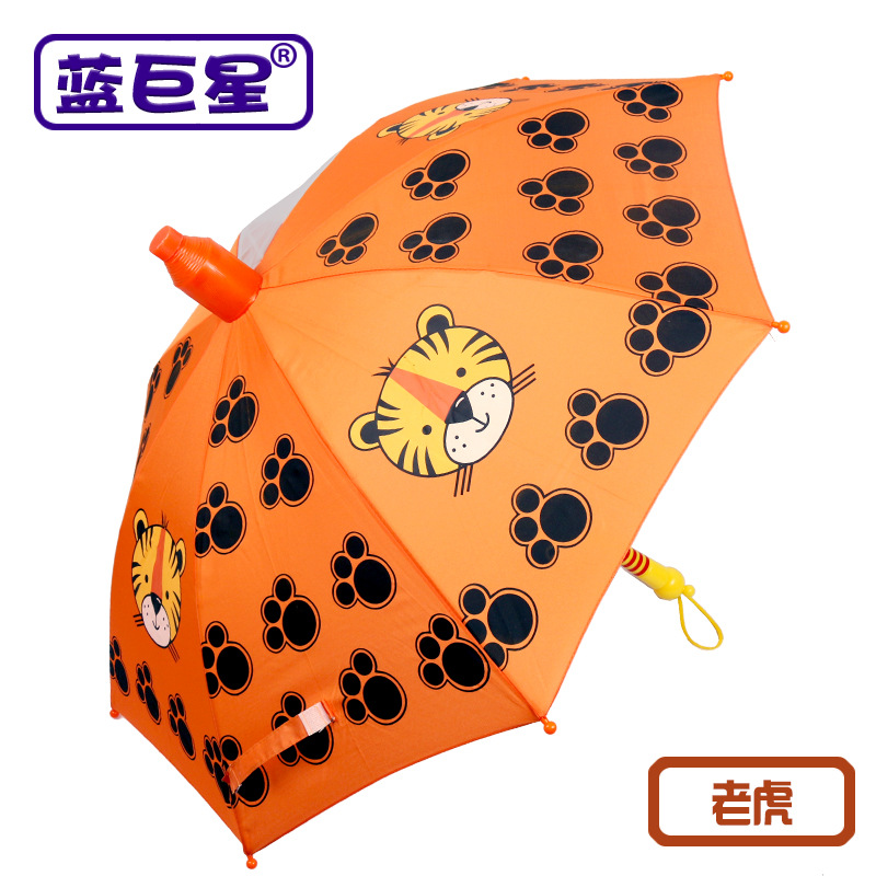 Yiwu quality cartoon Tiger children's umbrellas, boys' and girls', primary school students', kindergarten long-handled umbrellas, girls' waterproof cover umbrellas