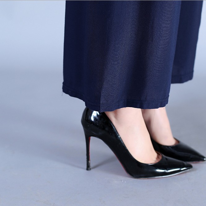 Thin mom wide-leg pants for women, new loose 9-inch pants for middle-aged and elderly people, high-waisted wide-leg wide-leg skirt pants details Picture