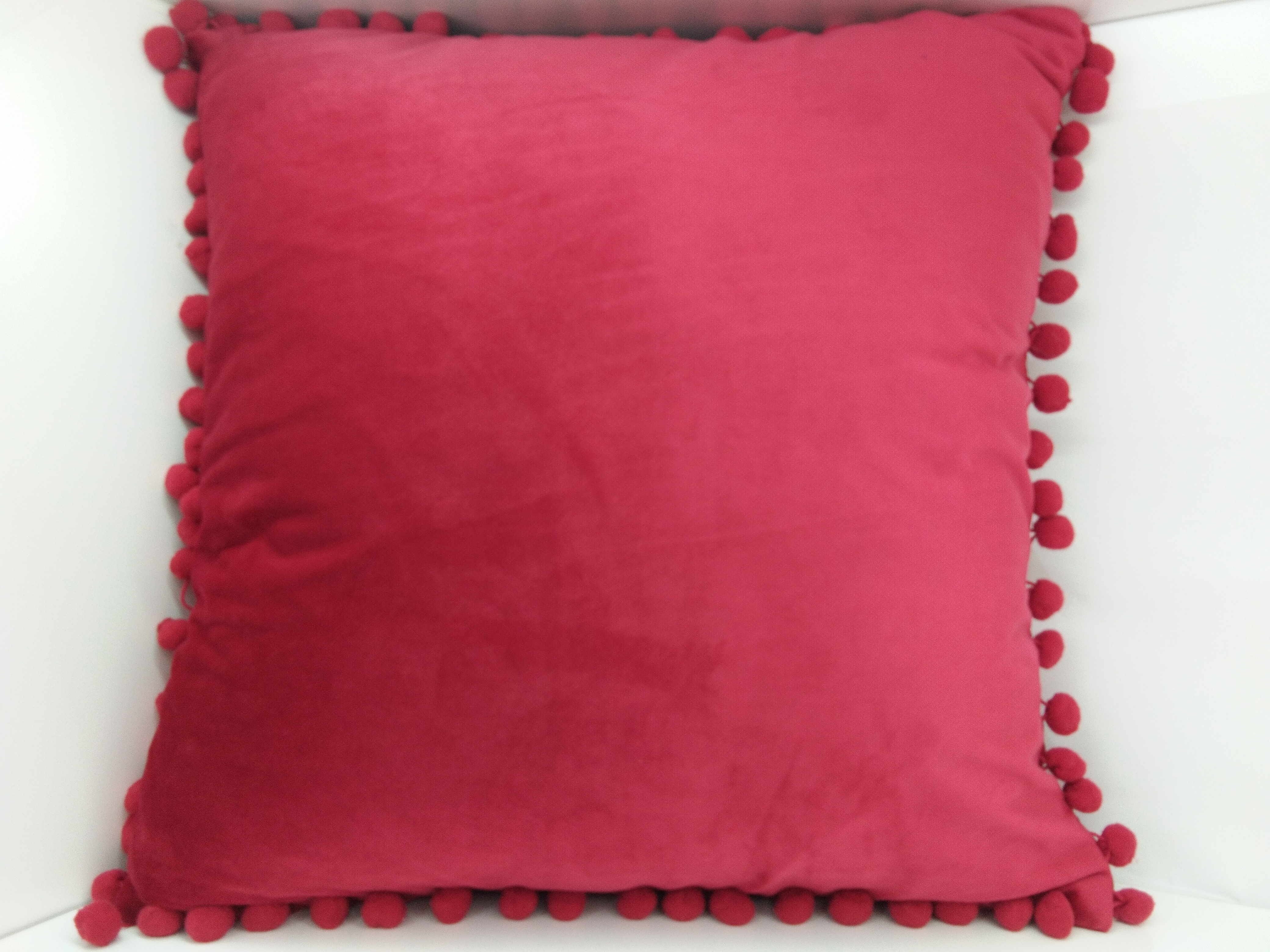 Small wool ball throw pillow