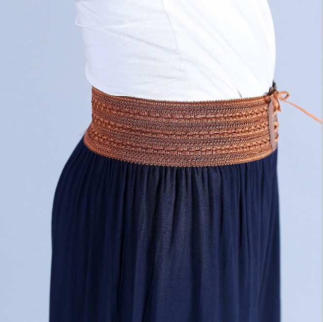 Thin mom wide-leg pants for women, new loose 9-inch pants for middle-aged and elderly people, high-waisted wide-leg wide-leg skirt pants Specification image