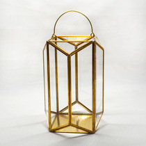 Copper large 8-sided portable greenhouse lantern