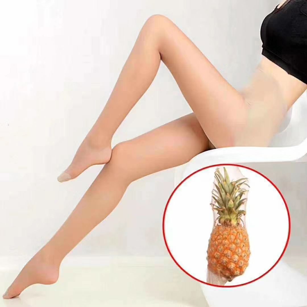丝袜女春秋夏季超薄款防勾丝透明隐形肉色网红菠萝袜子长筒连裤袜细节图