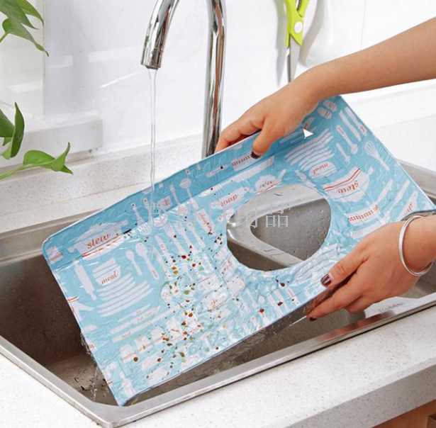 2 pieces of gas stove grease pad Aluminum foil gas stove heat pad grease pad