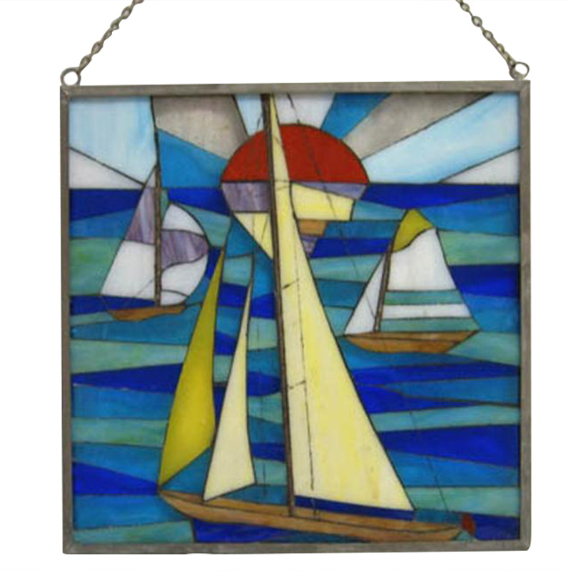 灯塔彩色玻璃马赛克挂画 马赛克壁挂