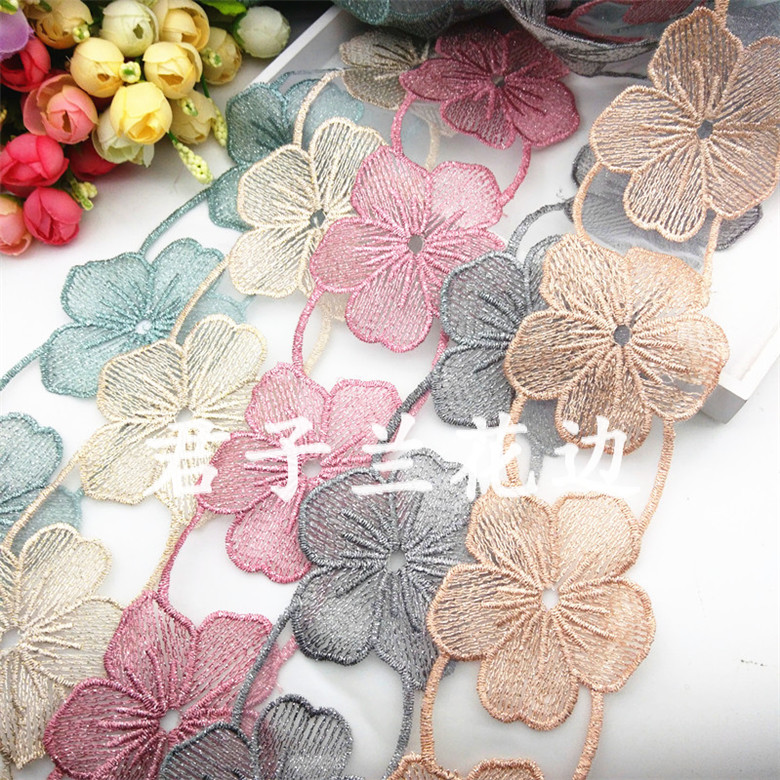 High-end barcode gold line flower