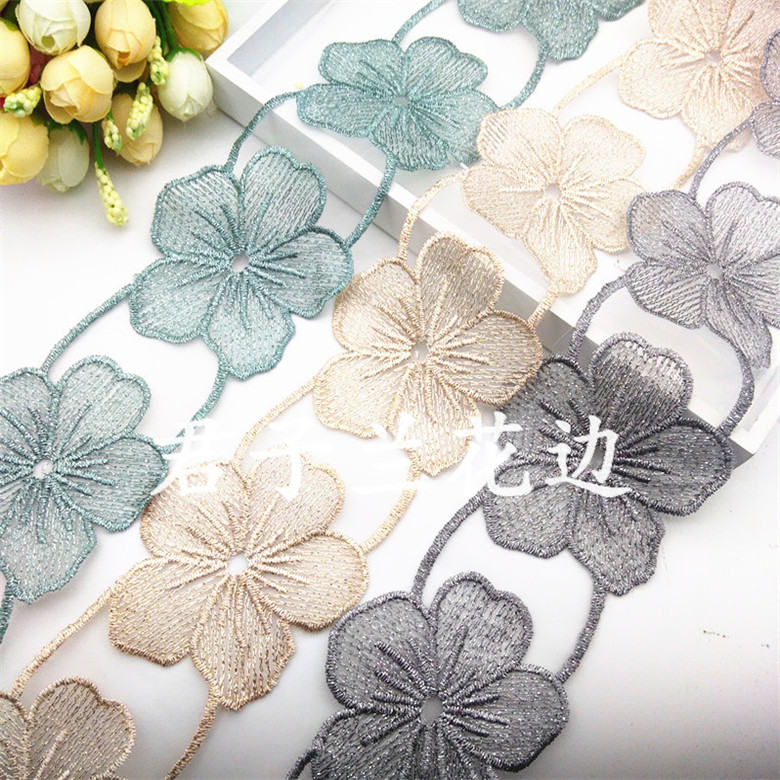 High-end barcode gold line flower details Picture