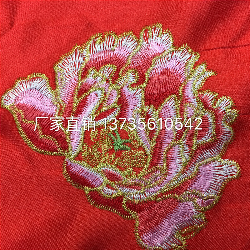 厂家直销 中式刺绣盖头 秀禾服新娘铜钱红盖头 婚庆用品细节图
