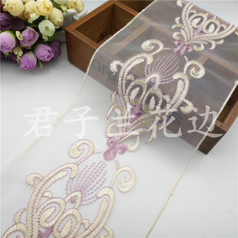 Embroidered lace on mesh fabric Application Scenario