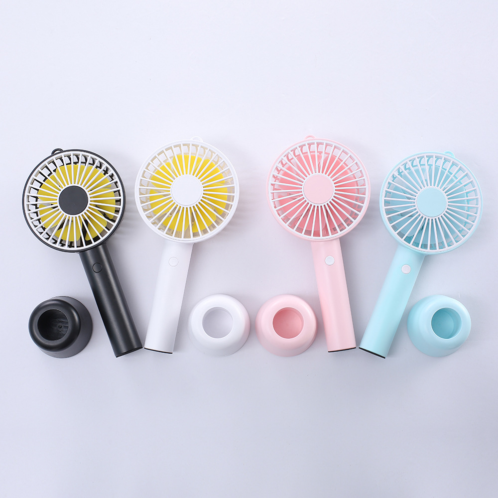 Creative new Macaron fan with base G6 Handheld fan Portable Outdoor Travel fan Student desktop
