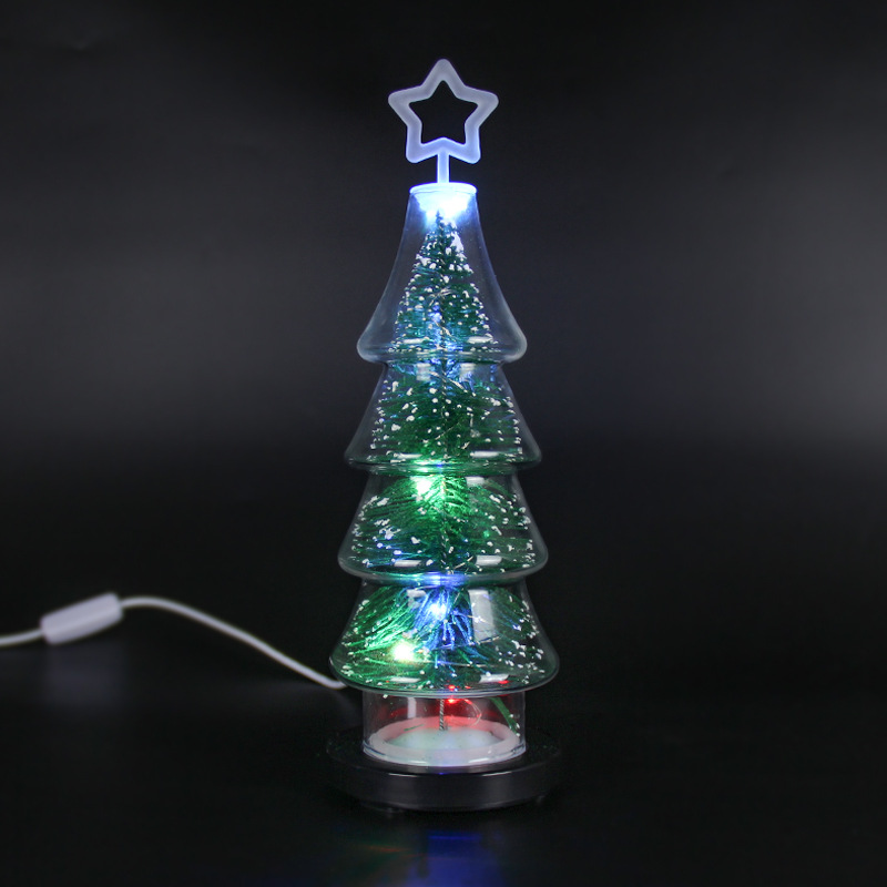 USB Mini Colorful LED Glass Christmas Tree thread Lights
