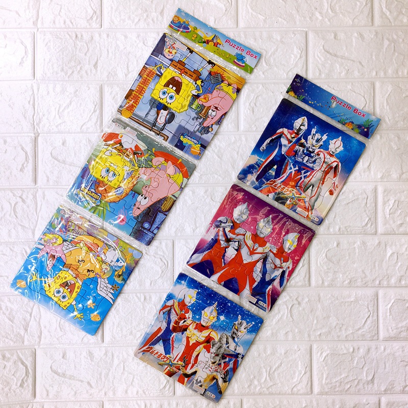 厂家直销卡通16片纸质平面拼图3连包装儿童益智早教新年礼物 批发