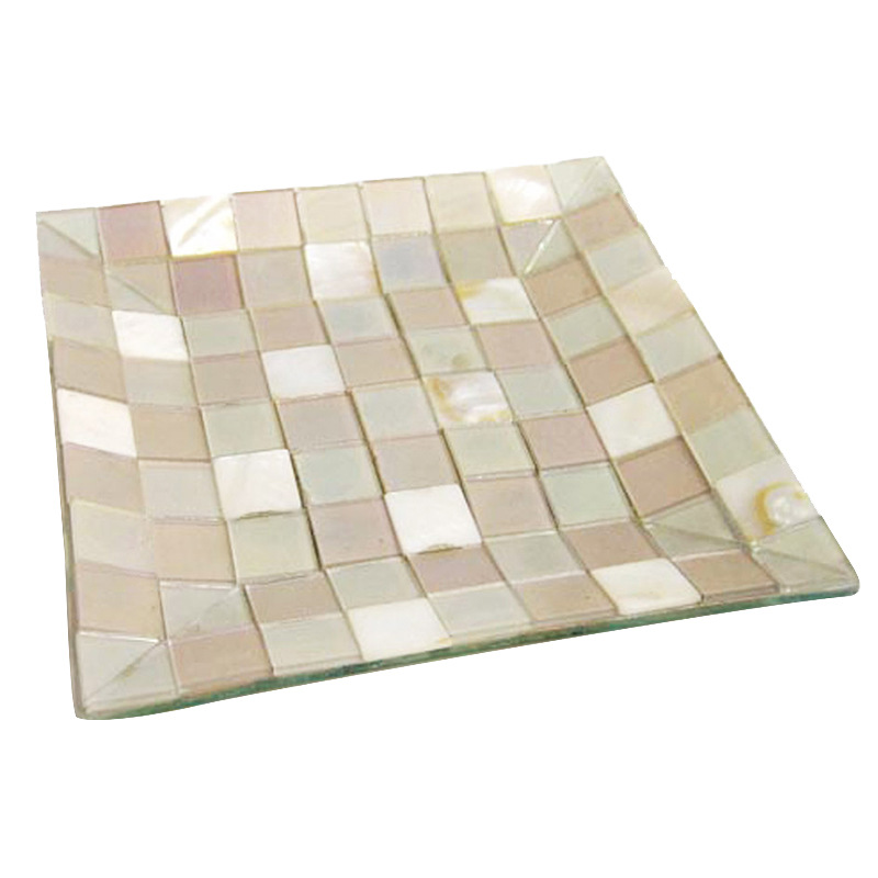 Glass Mosaic plate Mosaic candle plate home Mosaic decorations