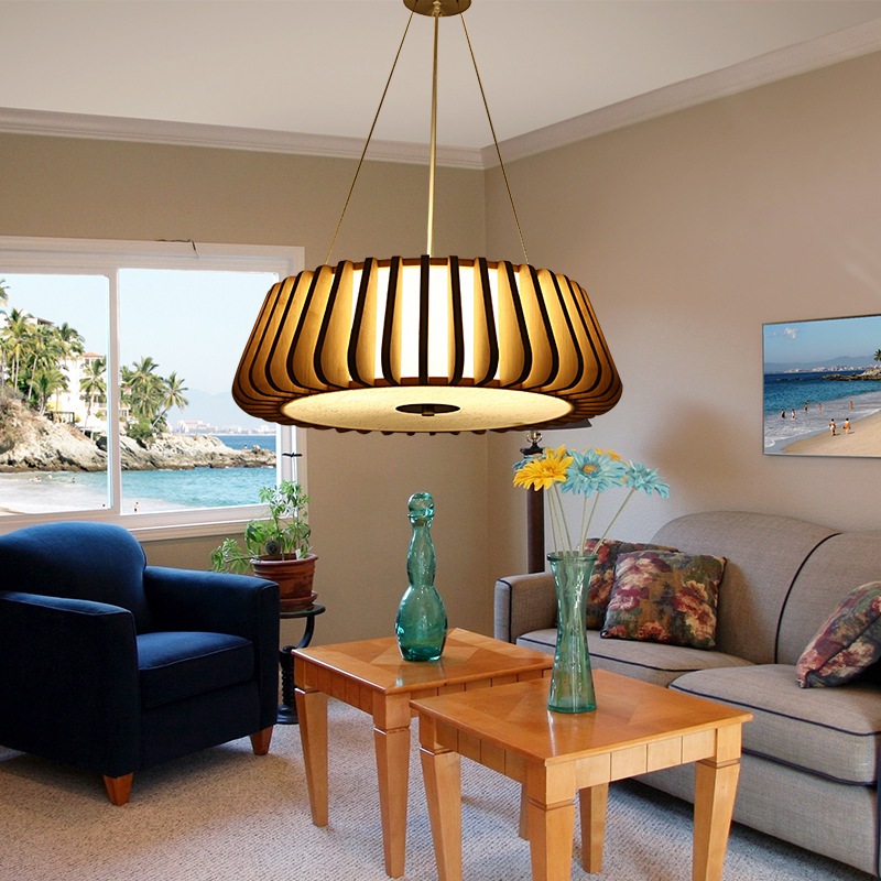 Creative bamboo dining lamp living room headlamp atmospheric Nordic lamps and lanterns Japanese bedroom lamp details Picture