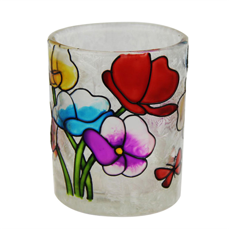 圣诞花图案型 玻璃烛杯 圣诞节烛台