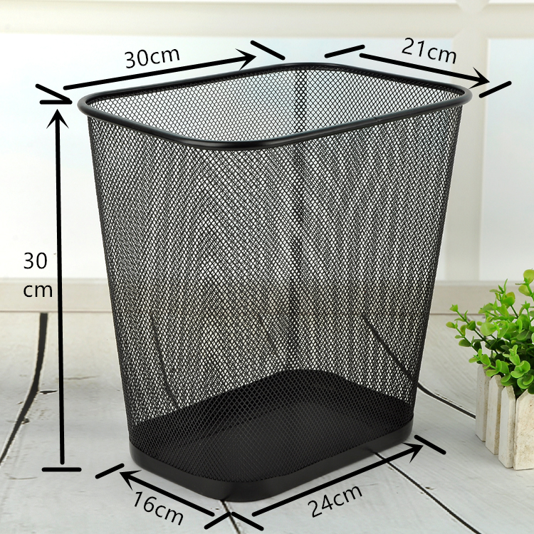 办公酒店家用 大号长方形金属铁网废纸篓方形垃圾桶清洁桶收纳桶产品图