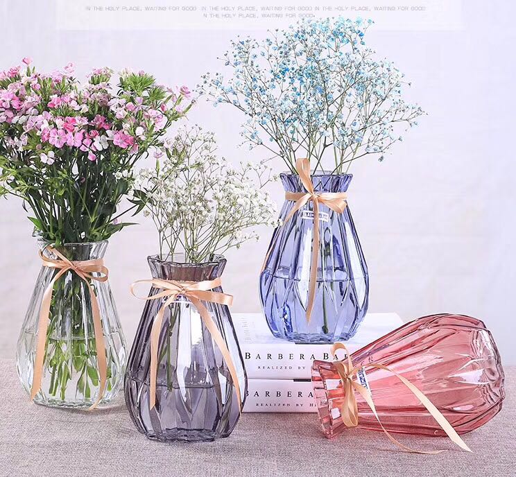 现代简约创意玻璃花瓶水培植物玻璃花瓶插花装饰花瓶工艺花瓶细节图
