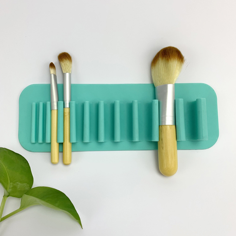 VELEKA creative silicone brush rack, automatic adsorption silicone rack, silicone makeup brush storage rack details Picture