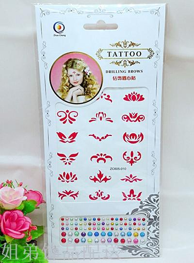 2-yuan store: Henna tattoo stickers, lace tattoo stickers, diamond decorations, brow pads details Picture