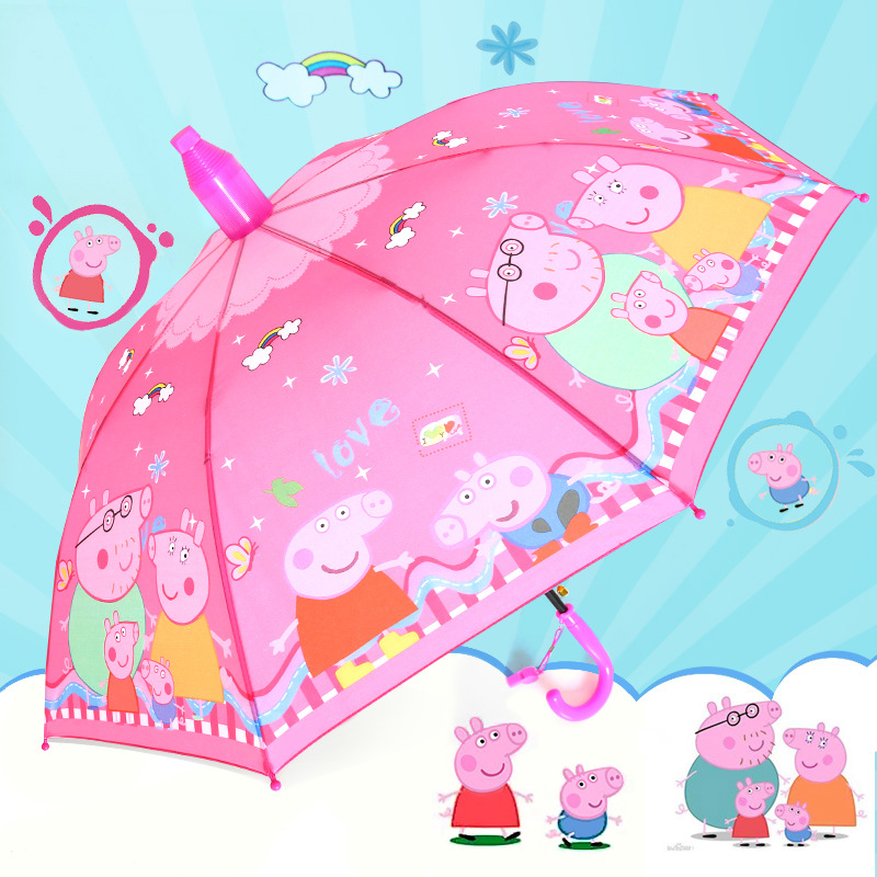 وكان أطفال ييوو يحملون أكواب المياه المظلة، ومظلات أطفال أطفال الرسوم المتحركة الجميلة، ومظلات أميرة الخنازير الصغيرة details Picture