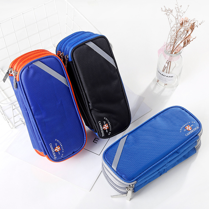 Lianzhong Multi-Layer Large Capacity With Inserted Pen Multi-Functional Student Simple Pen Bag Stationery Bag Pencil Case