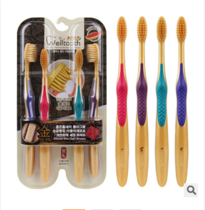 Factory direct L999- Jin Han style woven grain 4 gold bristles toothbrush quality assurance best-selling products thumbnail