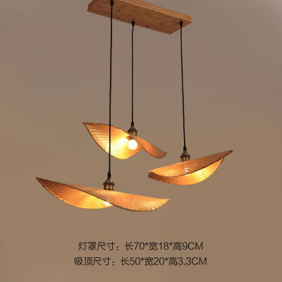 New Chinese style restaurant teahouse bamboo art lamps and lanterns