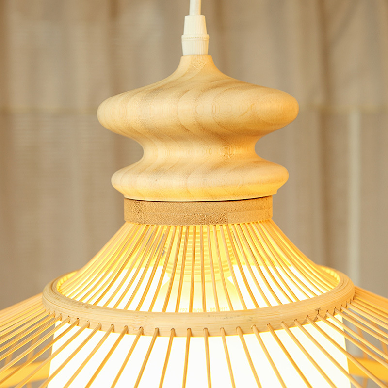 New Chinese chandeliers for bamboo lanterns in the teahouse restaurant