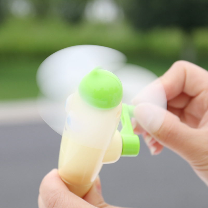 手摇圆珠笔风扇便携学生掌上手持手动卡通风扇 儿童随身迷你风扇细节图