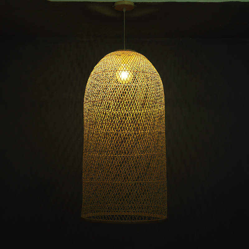 Creative handcrafted bamboo chandelier new Chinese hotel lobby lighting project lights