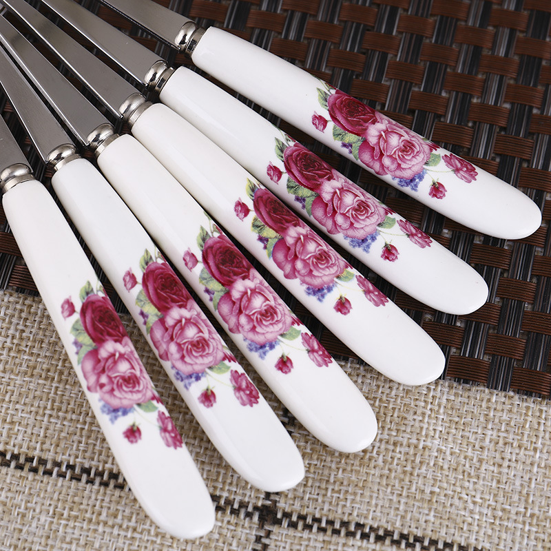 Manufacturers Direct Ceramic Handle Stainless Steel Spoon Fork Knife Stainless Steel Exquisite Tableware Application Scenario