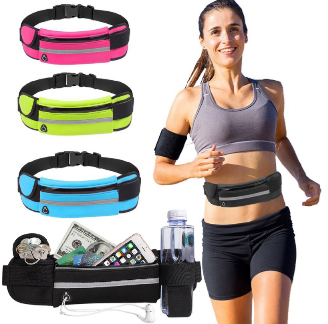 Water bottle waist bag, outdoor sports waist bag, fitness running waist bag, waterproof and anti-theft mobile phone waist bag, close-fitting cycling waist bag