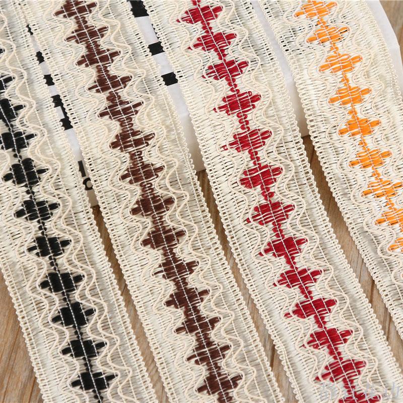 4.5Cm Beige Background Two-Color Lace Hat Band Webbing Woven Lace Garment Accessories Application Scenario