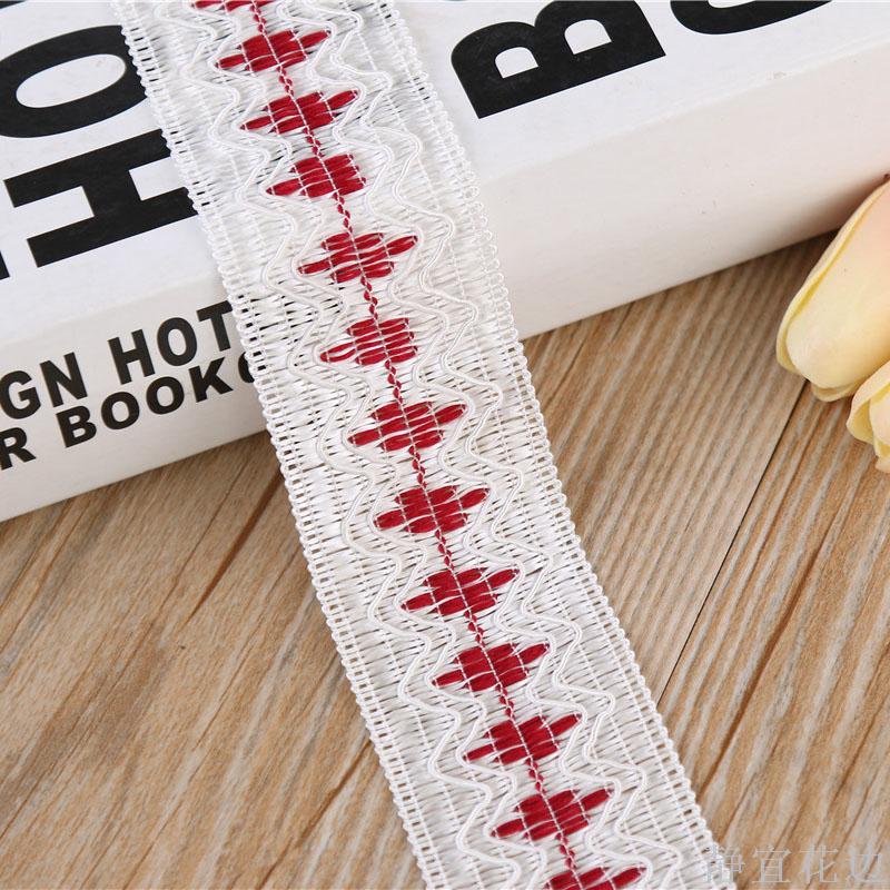 4.5Cm Pure White Background Two-Color Lace Hat Band Ribbon Woven Lace Garment Accessories details Picture
