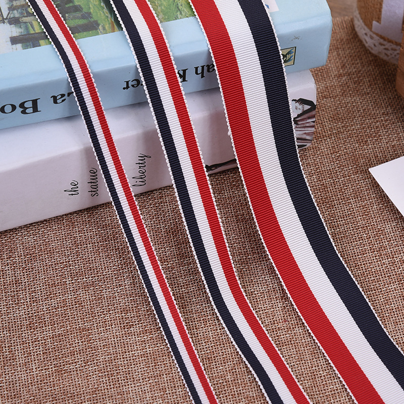 South Korea Matte Polyester Hat Band Yarn-Dyed Ribbon Intercolor Ribbon 2.5Cm Polyester Ribbon Spot Manufacturers Wholesale details Picture