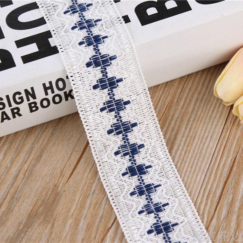4.5Cm Pure White Background Two-Color Lace Hat Band Ribbon Woven Lace Garment Accessories Specification drawing