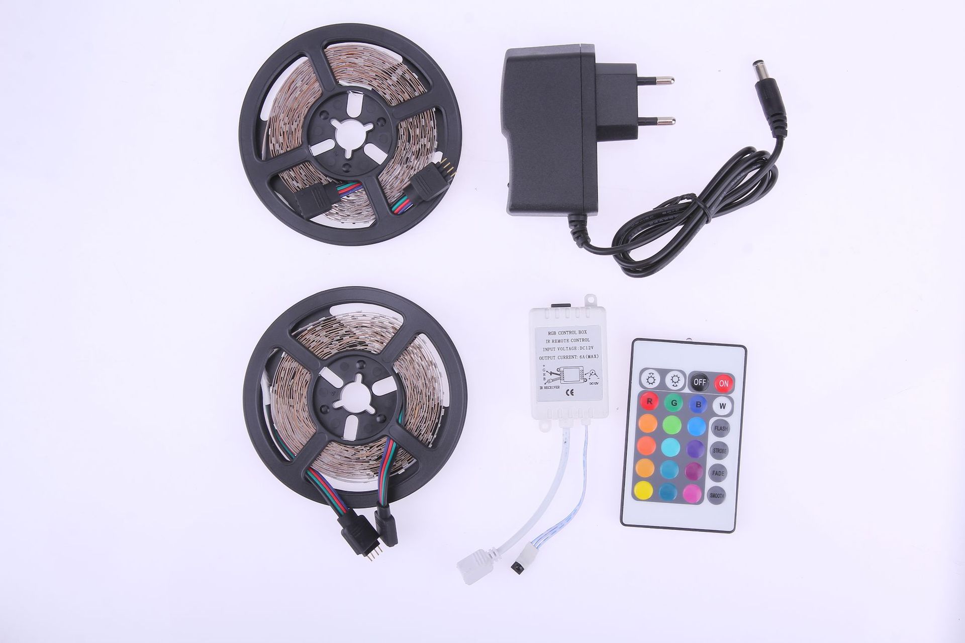 10-meter LED light strip 24-key controller set 2835-600LED color RGB 12V1A power supply