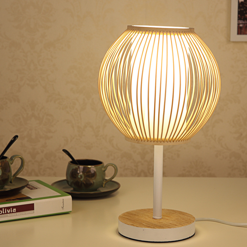 Imitation parchment bamboo lamp bedroom bedside lamp