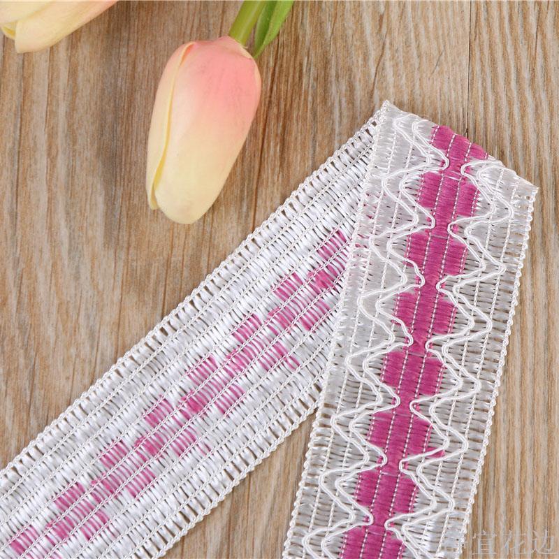 4.5Cm Pure White Background Two-Color Lace Hat Band Ribbon Woven Lace Garment Accessories Application Scenario