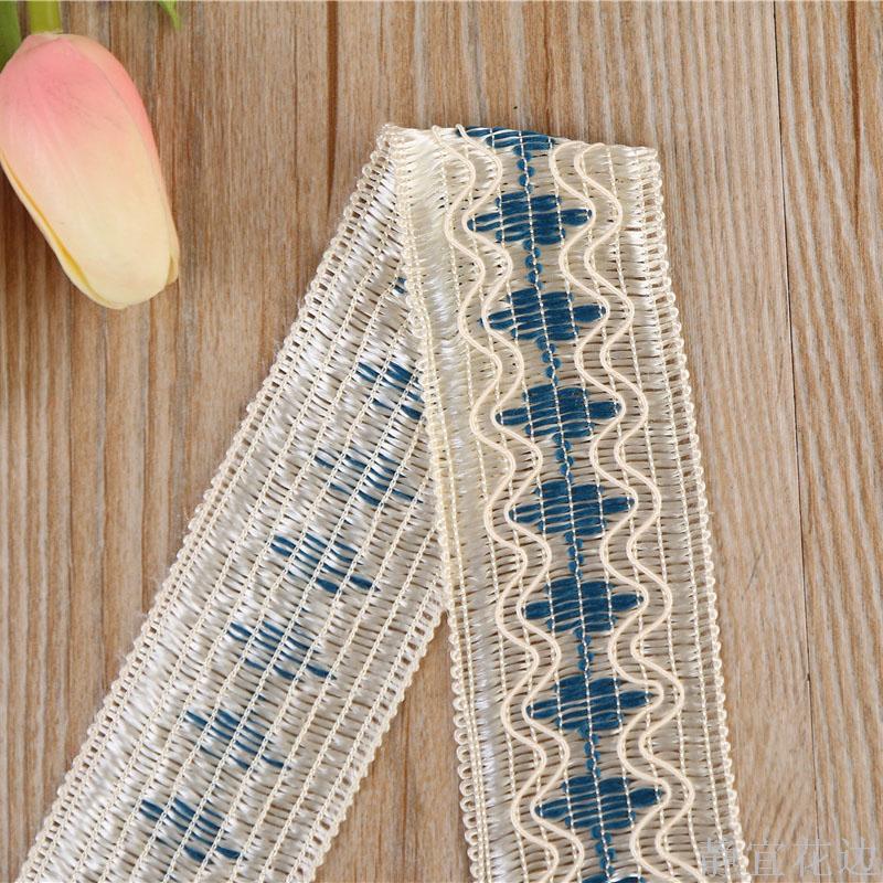 4.5Cm Beige Background Two-Color Lace Hat Band Webbing Woven Lace Garment Accessories details Picture