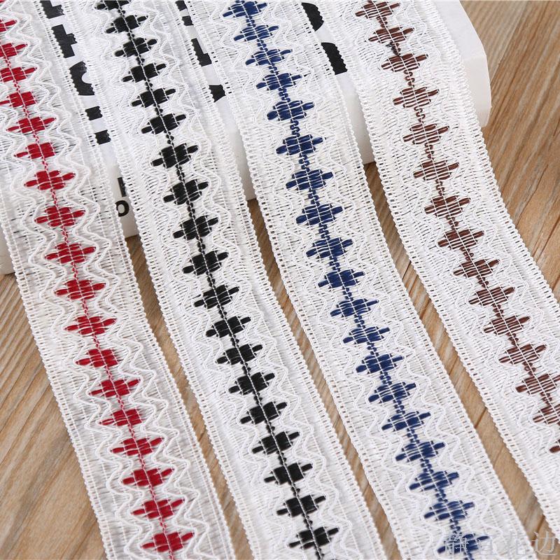 4.5Cm Pure White Background Two-Color Lace Hat Band Ribbon Woven Lace Garment Accessories