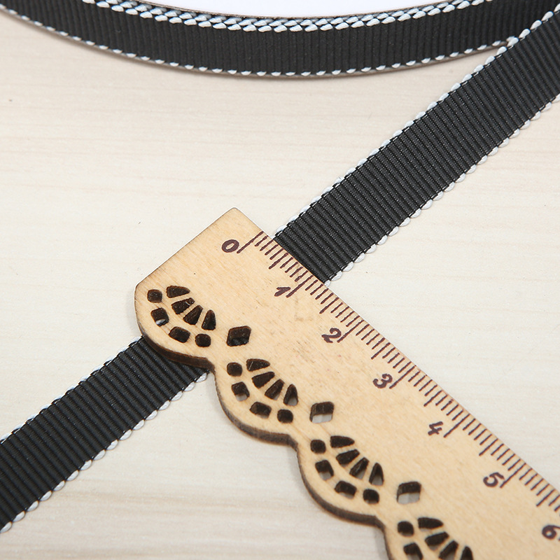 Black South Korean Matte Polyester Hatband Plain Thread Webbing 1Cm Spot Clothing Accessories Manufacturers Direct Sales Specification drawing