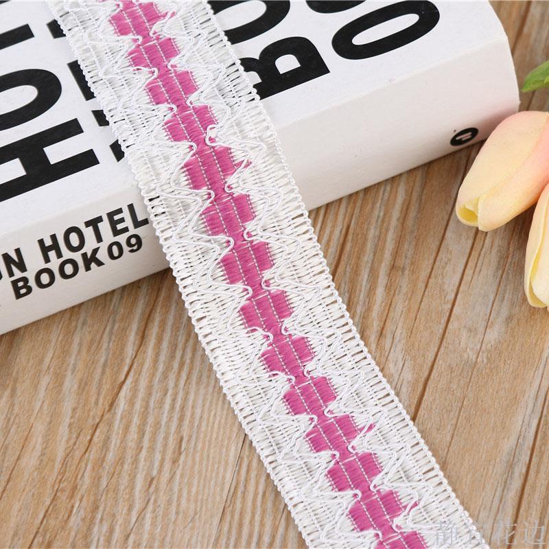 4.5Cm Pure White Background Two-Color Lace Hat Band Ribbon Woven Lace Garment Accessories