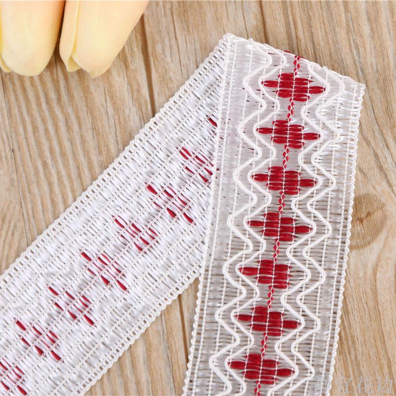 4.5Cm Pure White Background Two-Color Lace Hat Band Ribbon Woven Lace Garment Accessories Application Scenario