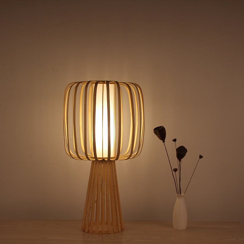 Simple modern hand - made bamboo desk lamp Japanese bamboo lamps and lanterns Bamboo lighting engineering lamps