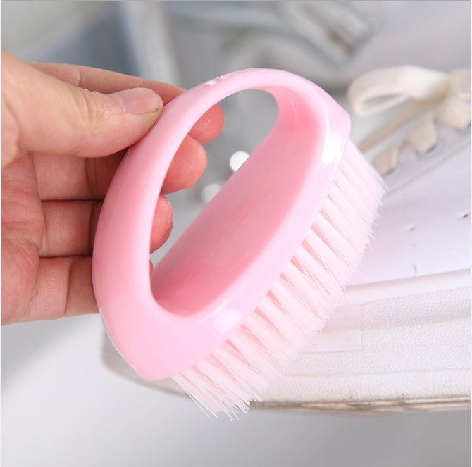 新款塑料鞋刷 弧形手柄多功能洗鞋刷小清新北欧色清洁刷子