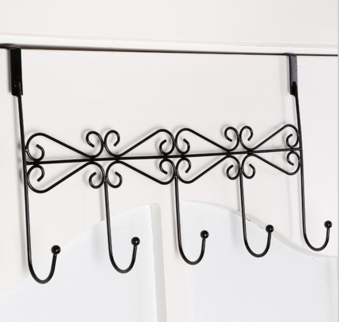 创意铁艺门后挂钩 免钉无痕挂钩衣架挂衣钩欧式浴室挂钩收纳挂钩