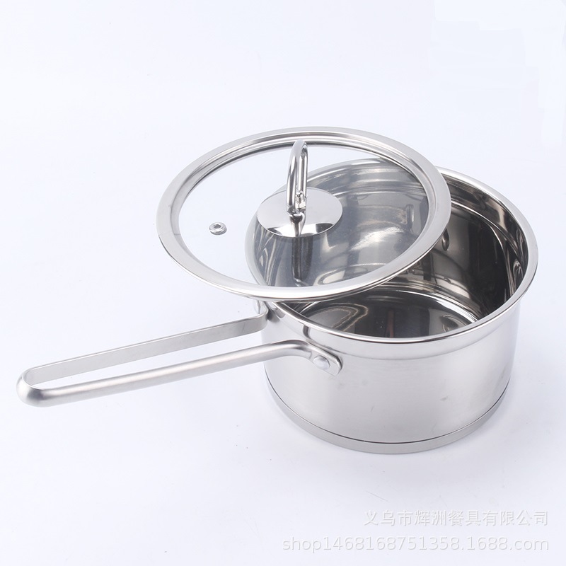 Three-piece cookware set gift, right-angle soup pot, free gift, milk pot, frying pot, boiler and stove, universal Specification image