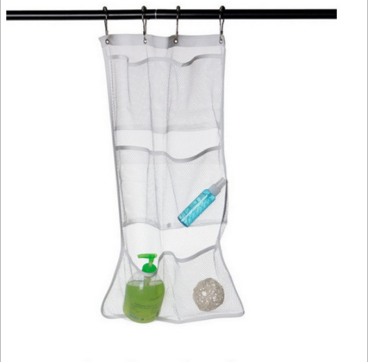 Cross-border supply bathroom six-port hanging bag shower organizer storage bag Mesh bathroom hanging bag
