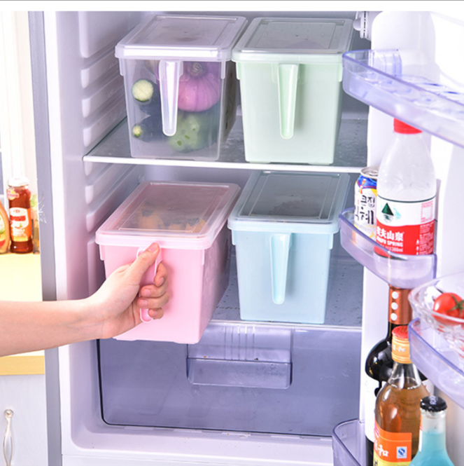 抽屉式带手柄冰箱收纳盒 防异味冰箱密封整理收纳盒保鲜盒