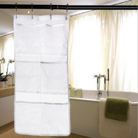 Cross-border supply bathroom six-port hanging bag shower organizer storage bag Mesh bathroom hanging bag details Picture